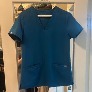 Figs Women's Blue V-Neck Top